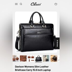 Black Leather Briefcase & Laptop Carrier